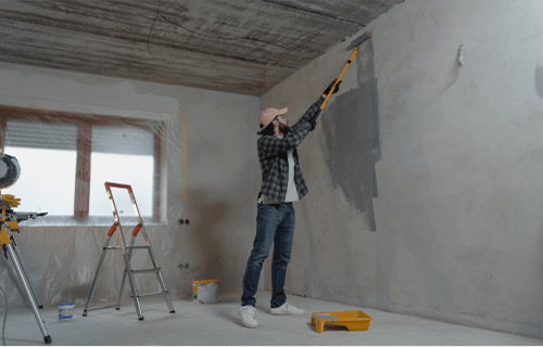 painting a wall dark grey